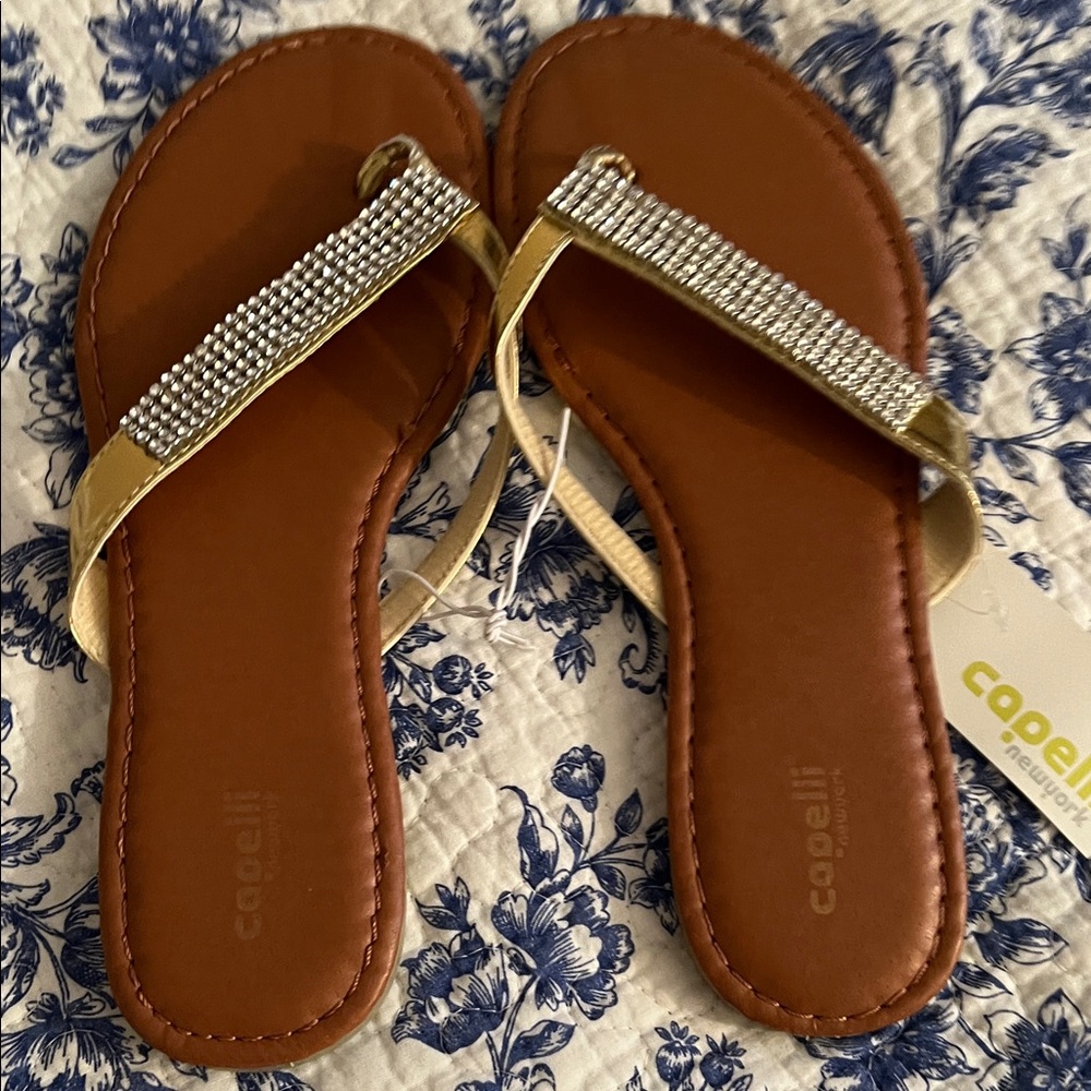 Capelli of New York Gold and Silver Embellished Sandals